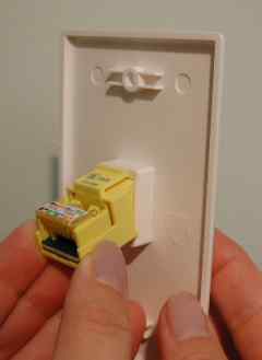 Keystone Jack Installation into a wall plate